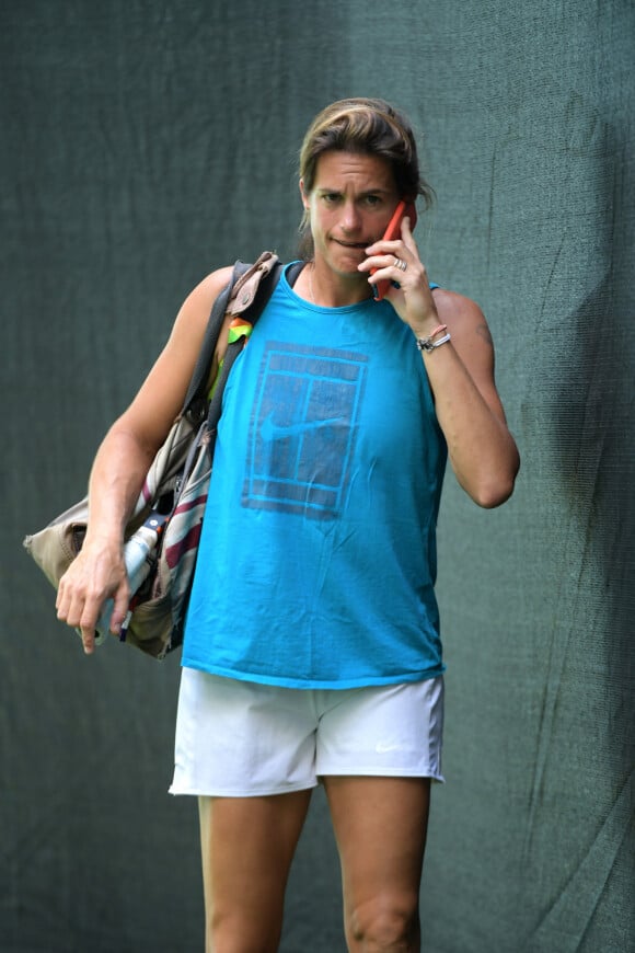 Amélie Mauresmo lors du tournoi de tennis de Miami. Le 17 mars 2019