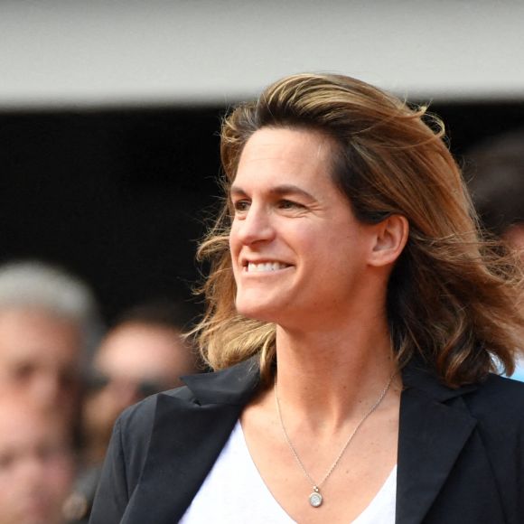 Amelie Mauresmo - Le Français G.Simon, battu par le Croate M.Cilic 6-0, 6-3, 6-2), fait ses adieux à Roland Garros, le 28 mai 2022. © Chryslene Caillaud / Panoramic / Bestimage