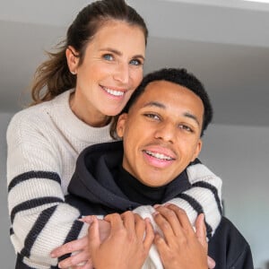 Exclusif - Sandrine Diouf et son fils Isaac posent dans leur maison à Marseille, France, le 16 janvier 2021. © Jean-René Santini/Bestimage