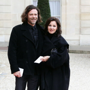 Tina Arena et Vincent - Dîner d'Etat en l'honneur du gouverneur australien Peter Cosgrove au palais de l'Elysée à Paris, le 26 avril 2016. © Stéphane Lemouton/Bestimage