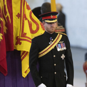 Le prince Harry, duc de Sussex - Veillée des petits-enfants de la reine Elizabeth II au Westminster Hall à Londres, Royaume Uni, le 17 septembre 2022. 