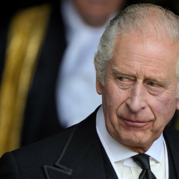 Le roi Charles III d'Angleterre - Sorties - Les deux Chambres du Parlement se réunissent pour une cérémonie de condoléances à Westminster Hall à Londres, suite au décès de la reine Elisabeth II d'Angleterre. Le 12 septembre 2022 
