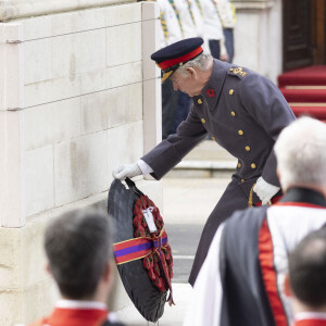 Le roi Charles III d'Angleterre lors du "Remembrance Sunday Service" à Londres, Royaume Uni, le 13 novembre 2022.