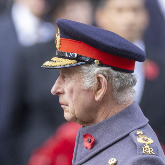 Le roi Charles III d'Angleterre lors du "Remembrance Sunday Service" à Londres, Royaume Uni, le 13 novembre 2022.