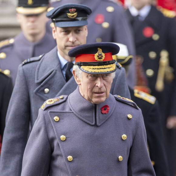 Le roi Charles III d'Angleterre lors du "Remembrance Sunday Service" à Londres, Royaume Uni, le 13 novembre 2022.