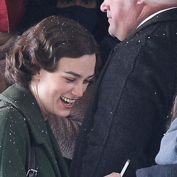 Exclusif - Keira Knightley sur le tournage du film "Boston Strangler" à Boston, Massachusetts, Etats-Unis, le 31 janvier 2022. 