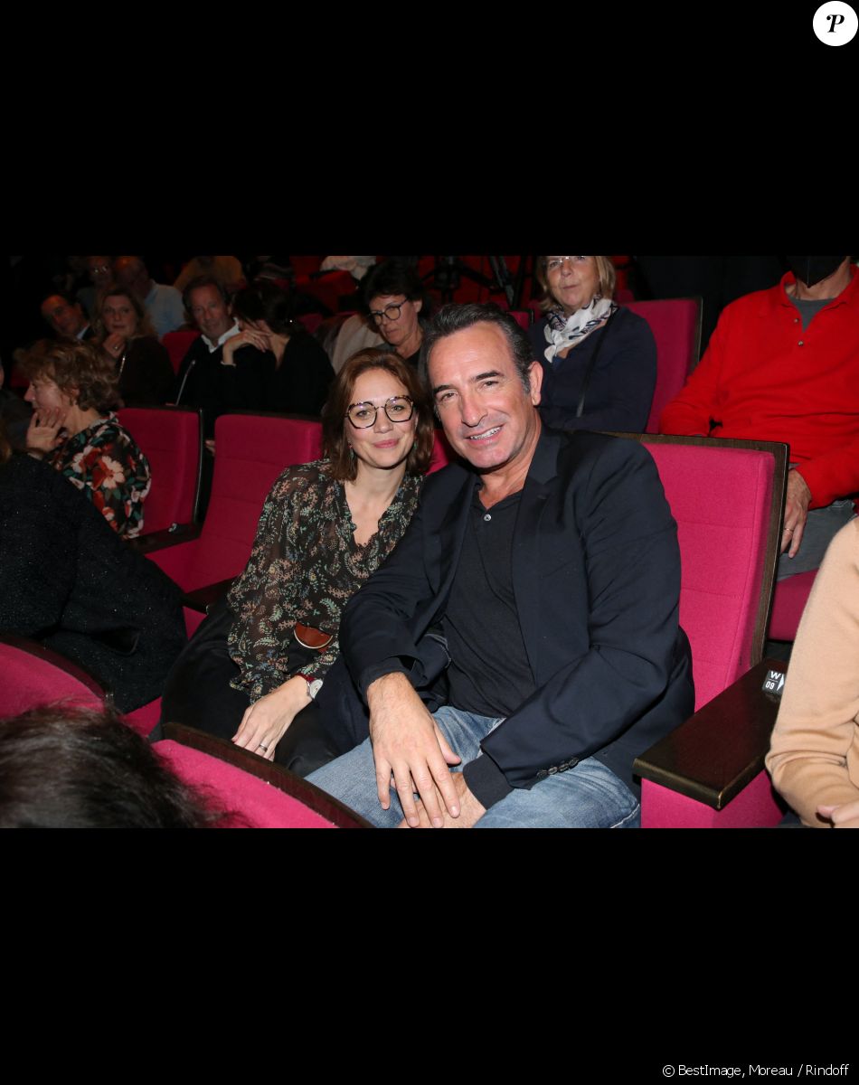 Exclusif - Jean Dujardin et sa femme Nathalie Péchalat - Spectacle symphonique Claude Lelouch "D'un film à l'autre" au Palais des Congrès de Paris. © Moreau / Rindoff / Bestimage
