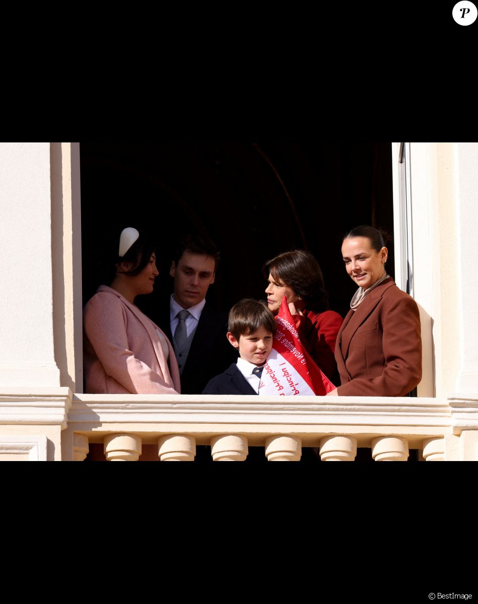 Louis Ducruet et sa femme Marie Chevallier, Raphaël Elmaleh, La princesse Stéphanie de Monaco, Pauline Ducruet lors de la Fête Nationale de la principauté de Monaco, le 19 novembre 2022. © Claudia Albuquerque/Bestimage