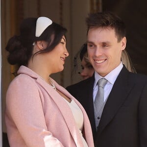 Louis Ducruet et sa femme Marie Chevallier lors de la fête monégasque - Louis Ducruet va bientôt être papa : sa femme Marie est enceinte, Stéphanie de Monaco va être grand-mère !