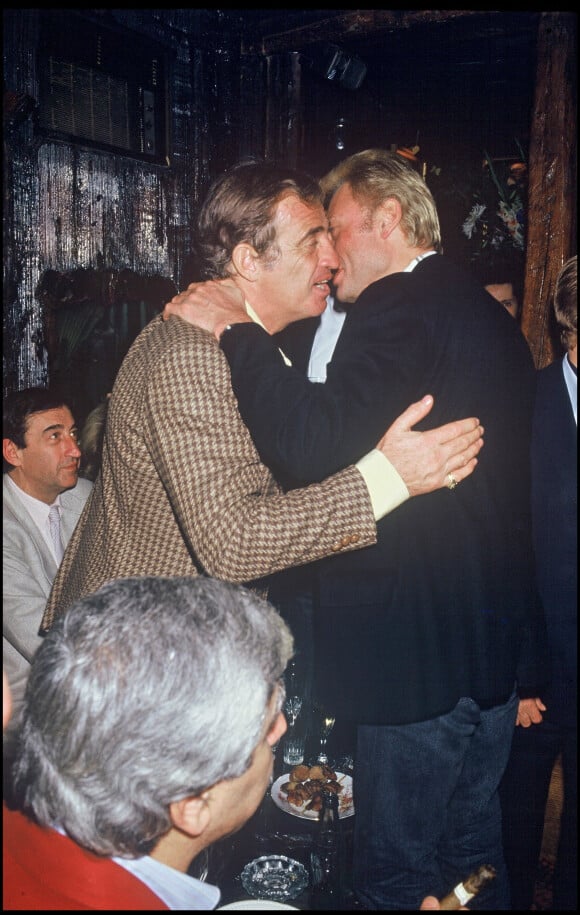 Jean-Paul Belmondo et Johnny Hallyday en 1986