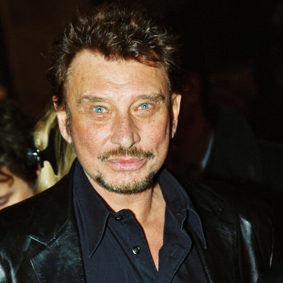 Archives - Johnny Hallyday lors du vernissage de l'exposition des oeuvres de Paul Belmondo "Le Dessin pour Passion" au Petit Palais à Paris, le 20 novembre 2000.