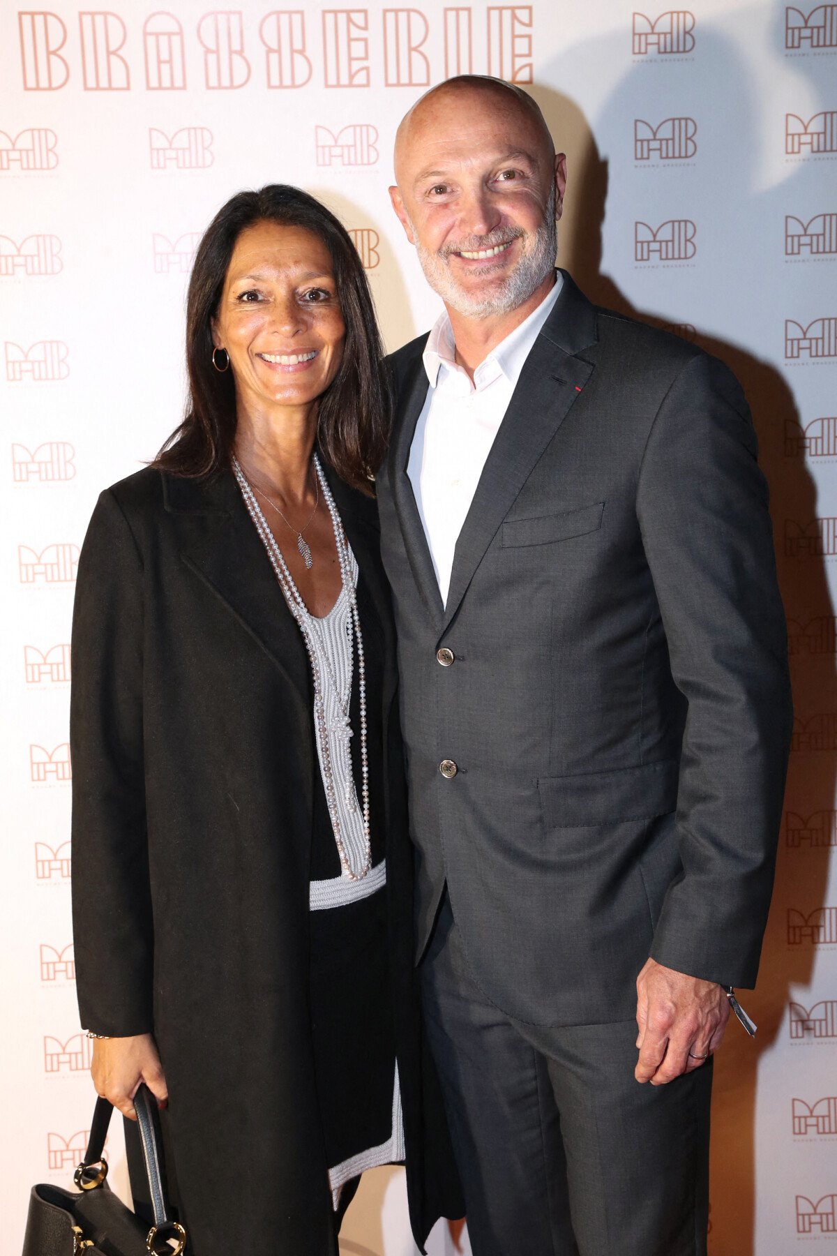 Photo Frank Leboeuf et sa femme ChrisLaure Inauguration de la Brasserie " Madame Brasserie