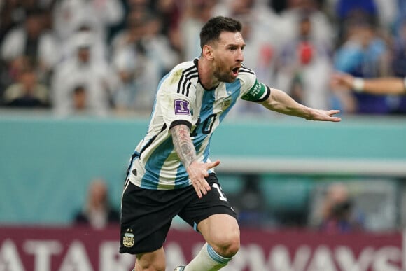 Lionel Messi - Match du groupe C opposant l'Argentine au Mexique lors de coupe de Monde au stade Luasil à Doha au Qatar, le 26 novembre 2022. L'Argentine a gagné 2-0. © Heuler Andrey/Sport Press Photo/Zuma Press/Bestimage
