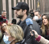 Gerard Piqué sort du tribunal de Barcelone avec son avocat Ramón Tamborero après une audience de première instance dans le cadre de sa séparation avec la chanteuse Shakira le 1er décembre 2022. Photos : David Oller / Europa Press