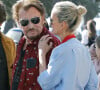 Johnny Hallyday avec sa femme Laeticia à Santa Monica.