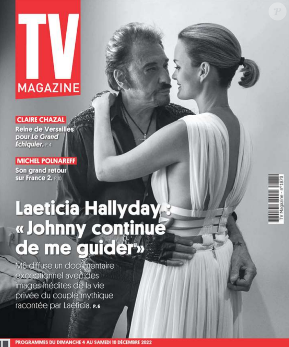 Laeticia et Johnny Hallyday en couverture de "TV Mag", numéro du 2 décembre 2022.