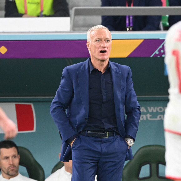 Didier Deschamps, entraineur et sélectionneur de l'équipe de France - Match de football France / Tunisie (0 - 1), groupe D, lors de la Coupe du Monde de la FIFA, Qatar 2022 le 30 novembre 2022. © Philippe Perusseau / Bestimage 