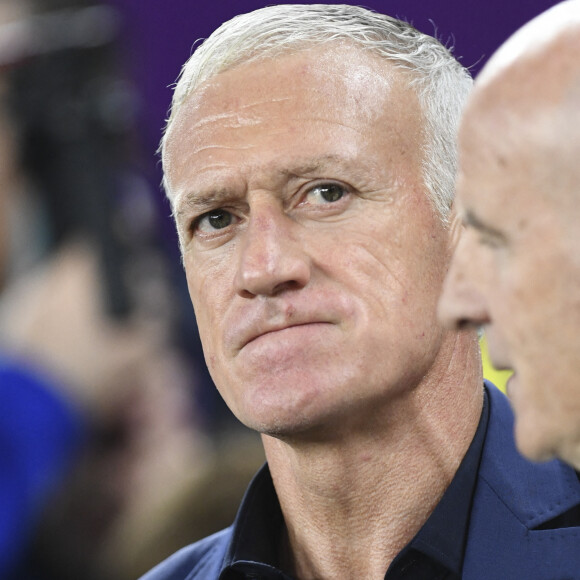 Didier Deschamps - People Tribune - Coupe du Monde de la FIFA, Qatar 2022 : La France bat l'Australie 4 - 1 au Al Janoub Stadium le 22 novembre 2022. © Philippe Perusseau / Bestimage 