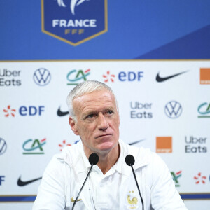 Didier Deschamps, sélectionneur et entraineur de l'équipe de France en conférence de presse de l'équipe de France de football au centre de formation et centre National du Footbal de Clairefontaine-en-Yvelines, France, le 14 novembre 2022. © Jean-Baptiste Autissier/Panoramic/Bestimage 