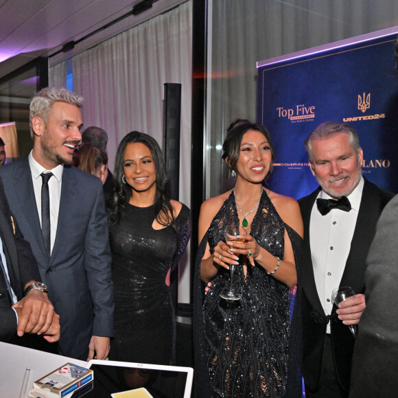 Exclusif - Tony Parker, Matt Pokora (M. Pokora) et Christina Milian - Cocktail du gala annuel de la Fondation Elina Svitolina au Yacht Club de Monaco. Le 2 décembre 2022 © Bruno Bebert / Bestimage