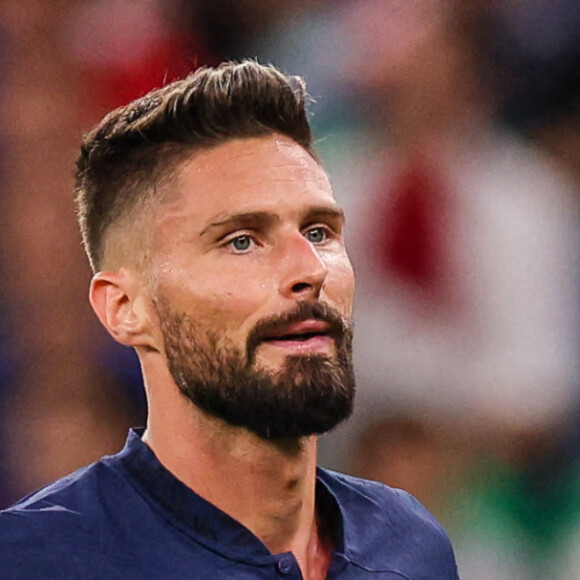 Olivier Giroud - Match " France - Pologne " (3-1) lors de la Coupe du Monde 2022 au Qatar, le 4 décembre 2022. L'équipe de France est qualifiée pour les quarts de finale.