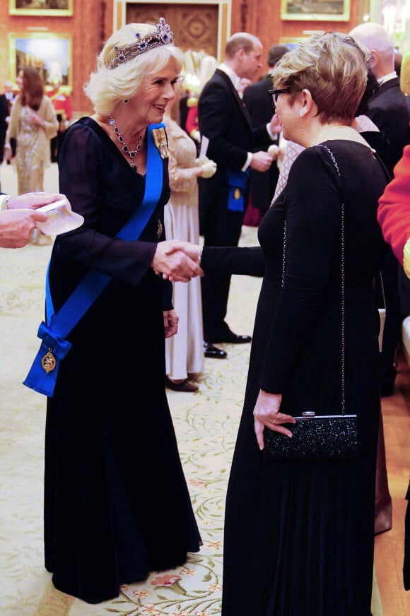 Camilla Parker Bowles, reine consort d'Angleterre - La famille royale d'Angleterre lors de la réception des corps diplômatiques au palais de Buckingham à Londres le 6 décembre 2022. 