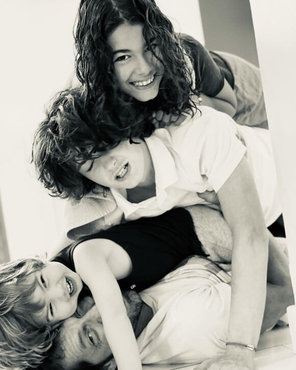 Frédéric Diefenthal et ses enfants sur Instagram. Le 20 juin 2021.
