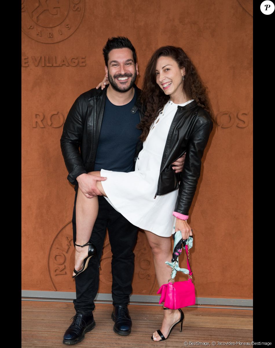 Denny Imbroisi et sa compagne Silvia Notargiacomo au village lors des internationaux de tennis de Roland Garros à Paris, France, le 30 mai 2019. © Jacovides-Moreau/Bestimage