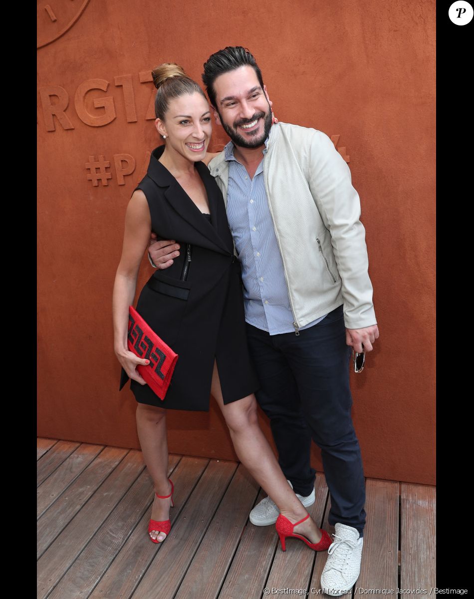 Silvia Notargiacomo (Danse avec les stars) et son compagnon Denny Imbroisi au village lors des internationaux de tennis de Roland Garros à Paris le 5 juin 2017. © Cyril Moreau / Dominique Jacovides / Bestimage