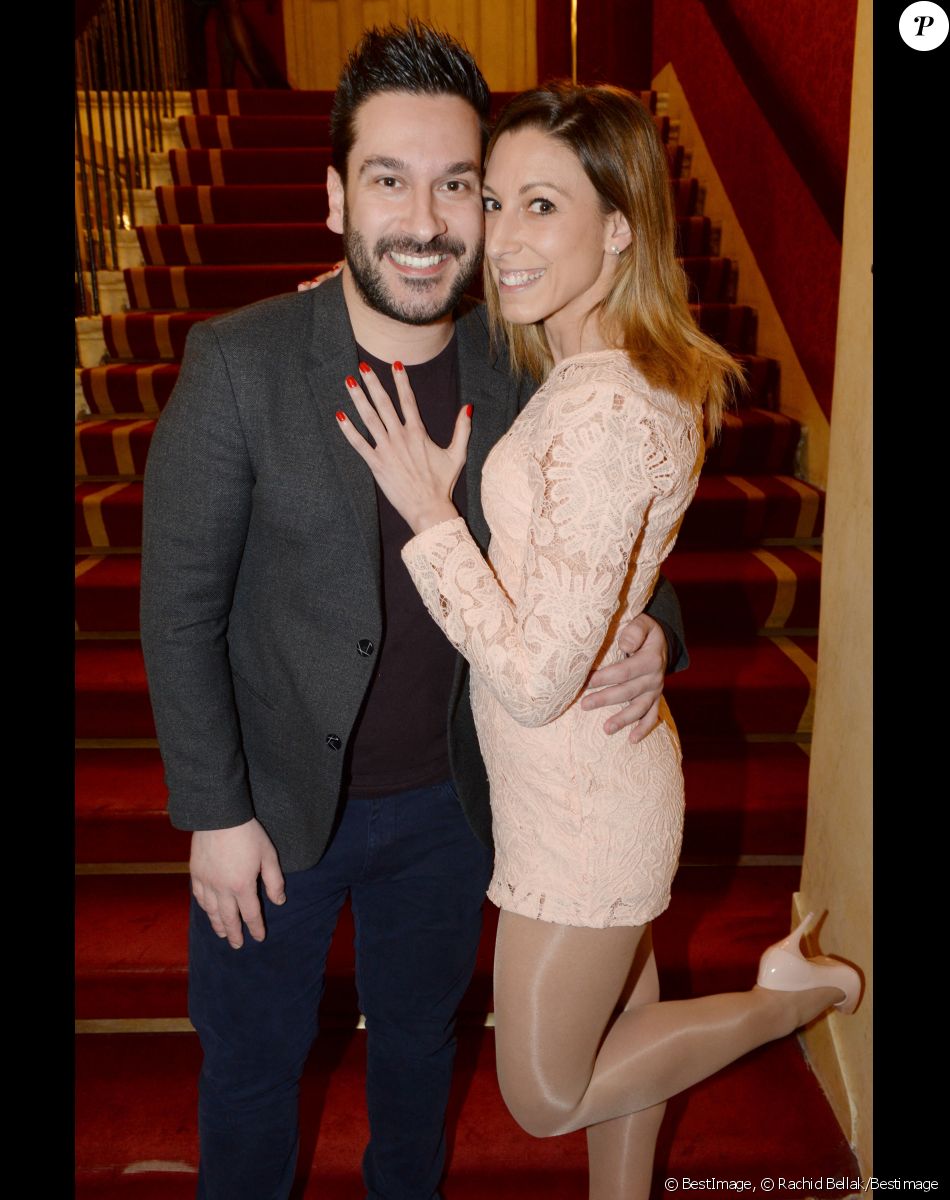 Silvia Notargiacomo et son compagnon Denny Imbroisi - Soirée spectacle à l'occasion des 15 ans de l'association "Innocence en Danger" au théâtre des Variétés à Paris, le 11 avril 2016. © Rachid Bellak/Bestimage
