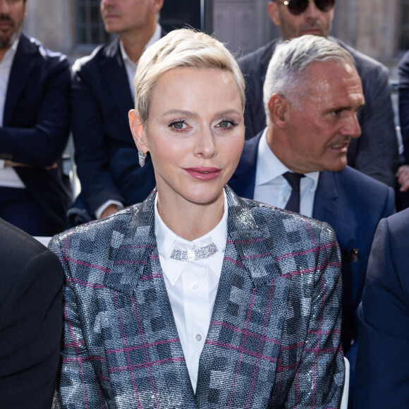 La princesse Charlène de Monaco - Front Row au défilé Louis Vuitton Collection Femme Prêt-à-porter Printemps/Eté 2023 lors de la Fashion Week de Paris (PFW), France, le 4 octobre 2022. © Olivier Borde/Bertrand Rindoff Petroff/Bestimage 