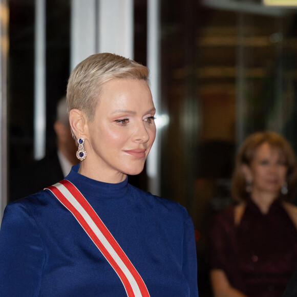 La princesse Charlène de Monaco - Arrivées à la soirée de gala de la Fête Nationale Monégasque au Grimaldi Forum le 19 novembre 2022. © Olivier Huitel / Pool Monaco / Bestimage 