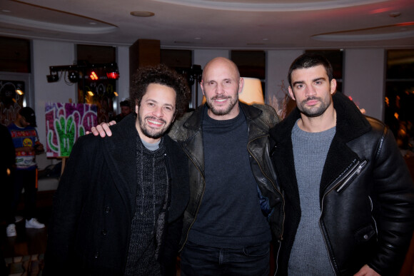 Exclusif - Ambroise Michel, David Ban et Simon Ehrlacher - Soirée "Karine & Nina Party" à l'hôtel Renaissance Paris République Hotel à Paris le 8 décembre 2022. © Rachid Bellak / Bestimage