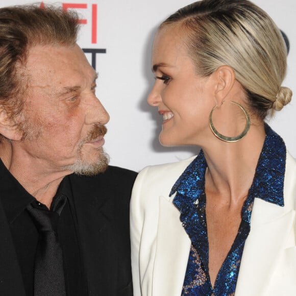 Johnny Hallyday et sa femme Laeticia Hallyday à la première de "Rules Don't Apply" à Los Angeles, le 10 novembre 2016. © Dave Longendyke/Globe Photos via Zuma Press/Bestimage