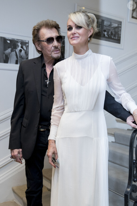 Johnny Hallyday et sa femme Laeticia Hallyday - People au défilé de mode Haute-Couture automne-hive "Christian Dior" à Paris. © Olivier Borde / Bestimage 