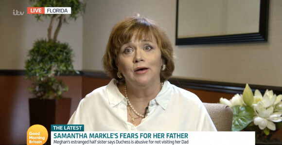 Interviewée depuis la Floride par les journalistes de l'émission "Good Morning Britain", Samantha Markle accuse sa demi-soeur M.Markle de "négligence" envers leur père Thomas, récemment victime d'un AVC.