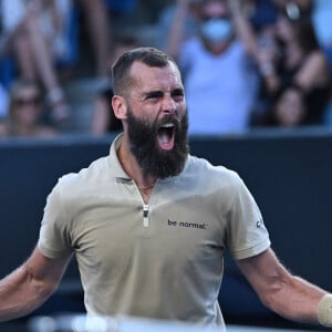 Benoît Paire face à Grigor Dimitrov lors de l'Open d'Australie. Melbourne, le 19 janvier 2022.