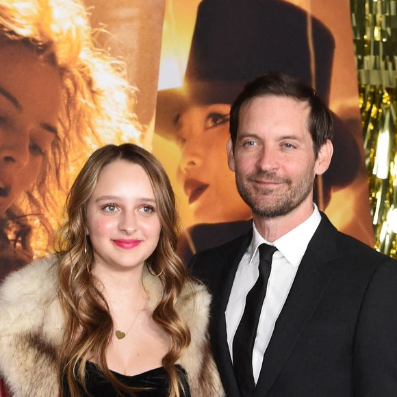 Ruby Sweetheart Maguire et son père Tobey Maguire - Première du film "Babylon" à Los Angeles, le 15 décembre 2022. @ Agence / Bestimage