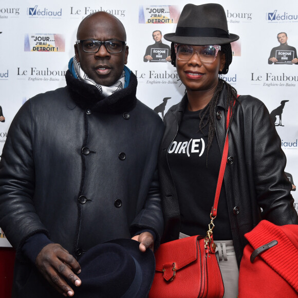 Exclusif - Lilian Thuram et sa compagne Kareen Guiock - Générale de la pièce de théâtre "Un Jour J'irai à Détroit !" au théâtre du Gymnase Marie Bell à Paris, France, le 20 janvier 2020. © Giancarlo Gorassini/Bestimage