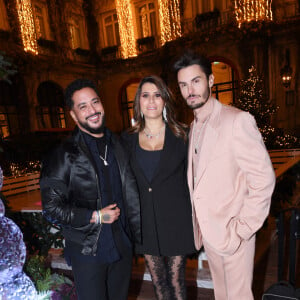 Exclusif - Slimane, Karine Ferri, Baptiste Giabiconi - Dîner des 40 ans du bijoutier "APM Monaco" à l'hôtel Plaza Athénée à Paris, France, le 14 décembre 2022. © Rachid Bellak/Bestimage