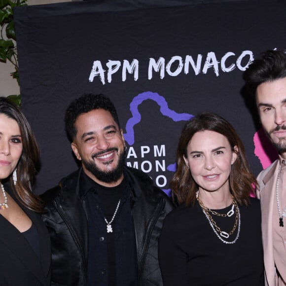 Exclusif - Karine Ferri, Slimane, Kika Prette (Pdg APM Monaco), Baptiste Giabiconi - Dîner des 40 ans du bijoutier "APM Monaco" à l'hôtel Plaza Athénée à Paris, France, le 14 décembre 2022. © Rachid Bellak/Bestimage