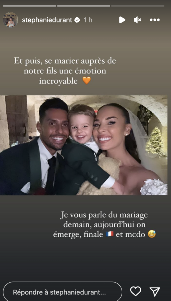 Stéphanie Durant s'est mariée avec son compagnon Théo Soggiu le 17 décembre 2022 - Instagram
