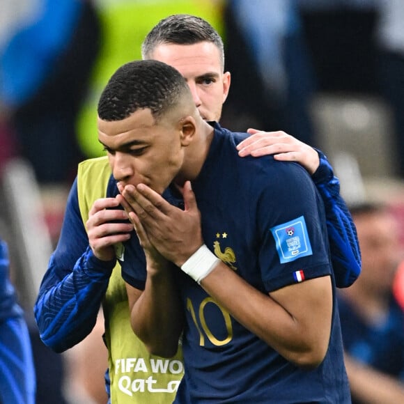 Kylian Mbappé - Match "France - Argentine (3-3 - tab 2-4)" en finale de la Coupe du Monde 2022 au Qatar, le 18 décembre 2022. © Philippe Perusseau / Bestimage 