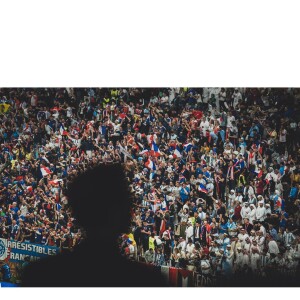 Emmanuel Macron photographié par Soazig de la Moissonnière lors de la finale de la Coupe du monde Argentine-France le 18 décembre 2022.
