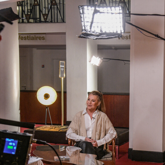 Exclusif - La chanteuse Sheila enregistre l'émission "Olympiascope" diffusée le 25 décembre à 20 heures et présentée par B.Montiel en direct de la Salle Pleyel à Paris le 12 novembre 2022. © Giancarlo Gorassini / Bestimage