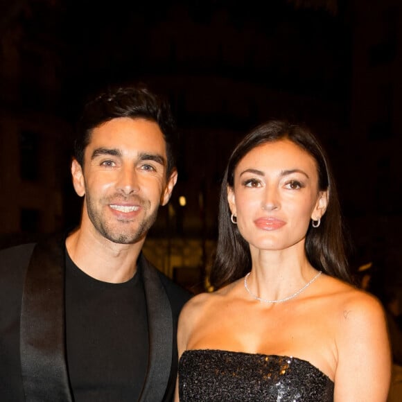 Exclusif - Rachel Legrain-Trapani (Miss France 2007) et son compagnon Valentin Léonard - Arrivées lors de la 10ème édition du "Global Gift Gala 2021" à l'hôtel Four Seasons Hotel George V à Paris le 30 octobre 2021. © Tiziano da Silva/Bestimage