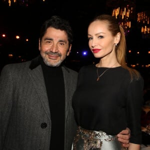 Exclusif - Adriana Karembeu et son mari André Ohanian - Le jury et les invités posent et déjeunent juste avant le début du défilé de la 15ème édition de "Top Model Belgium" au Lido à Paris, le 3 février 2019. © Philippe Doignon / Denis Guignebourg / Bestimage 