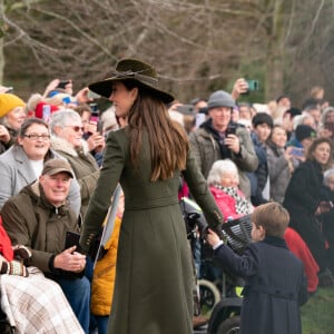 Kate Middleton et le prince Louis - La famille royale d'Angleterre assiste au service religieux de Noël à l'église St Mary Magdalene à Sandringham, Norfolk, le 25 décembre 2022.