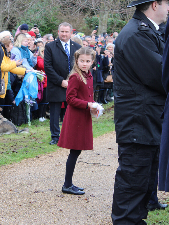 La princesse Charlotte de Galles - La famille royale d'Angleterre au premier service de Noël à Sandringham depuis le décès de la reine Elizabeth II le 25 décembre 2022. 
