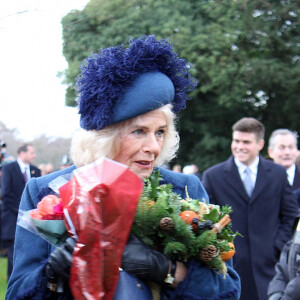Camilla Parker Bowles, reine consort d'Angleterre - La famille royale d'Angleterre au premier service de Noël à Sandringham depuis le décès de la reine Elizabeth II le 25 décembre 2022. 